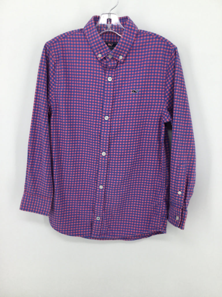 vineyard vines Child Size 8 Blue Gingham Shirt - boys