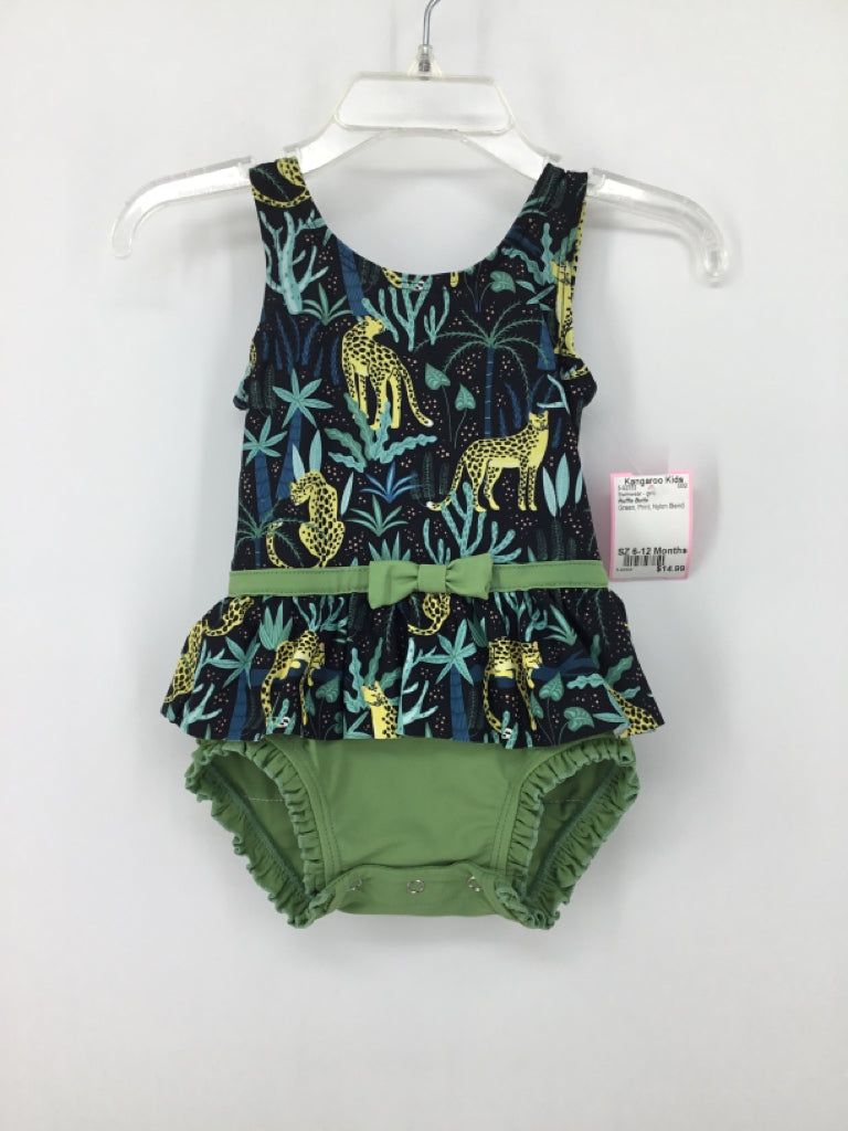 Ruffle Butts Child Size 6-12 Months Green Swimwear - girls