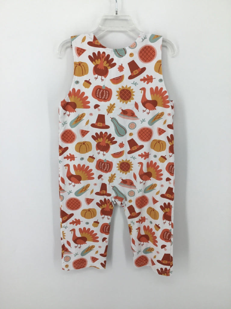Stitchy Fish Child Size 24 Months Orange Thanksgiving Outfit