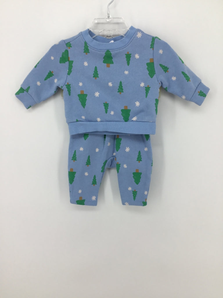 Old Navy Child Size 0-3 Months Blue Christmas Outfit