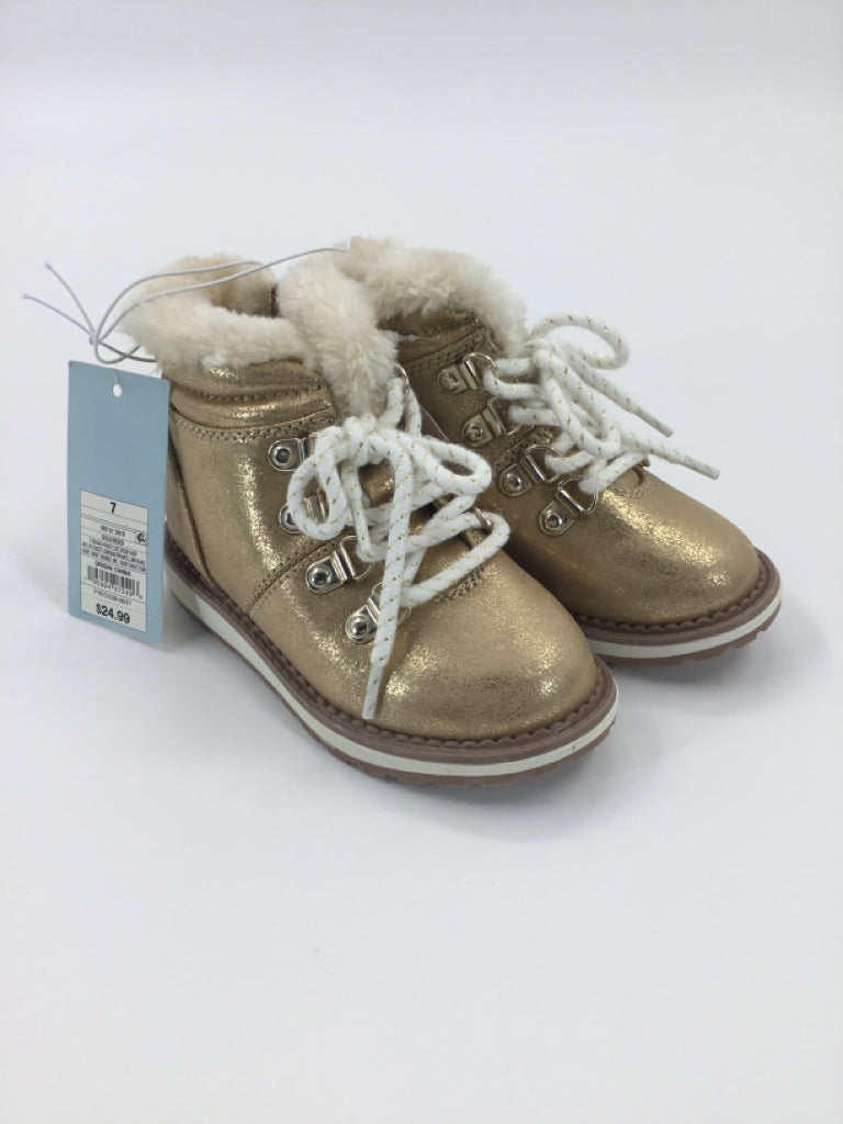 Cat & Jack Child Size 7 Toddler Gold Boots