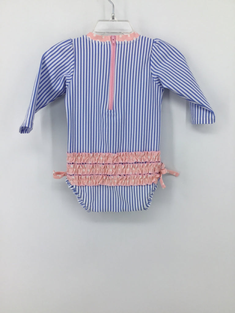 Ruffle Butts Child Size 6-12 Months Blue Swimwear - girls