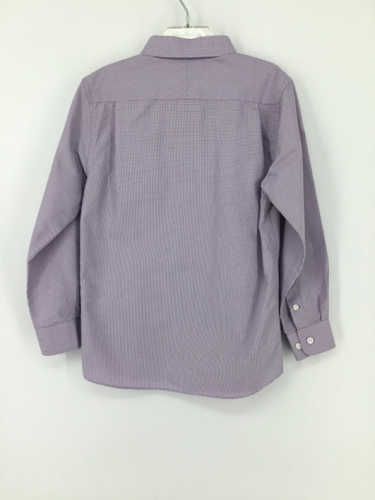 Nordstrom Child Size 7 Purple Checkered Shirt - boys