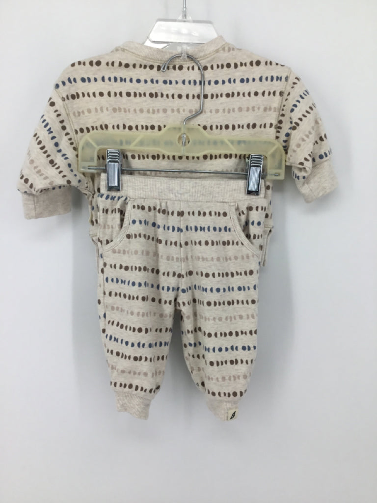 Easy Peasy Child Size 0-3 Months Tan Print Outfit - boys