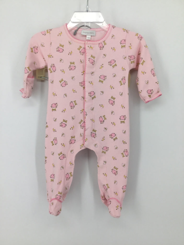 Magnolia Baby Child Size Newborn Pink Sleepers