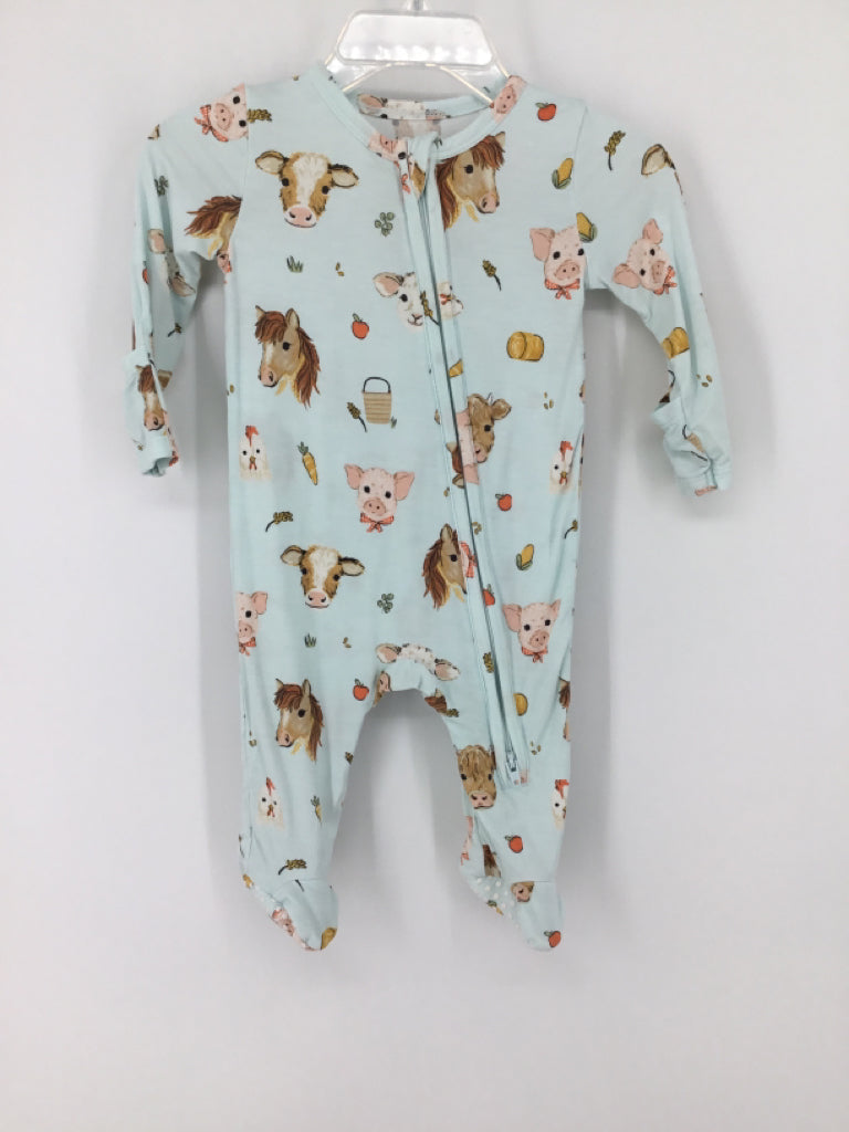 Angel Dear Child Size 0-3 Months Blue Sleepers