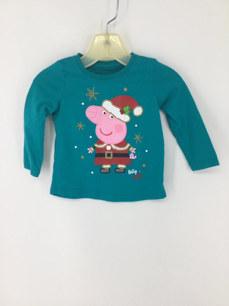 jumping beans Child Size 12 Months Teal Christmas T-Shirt