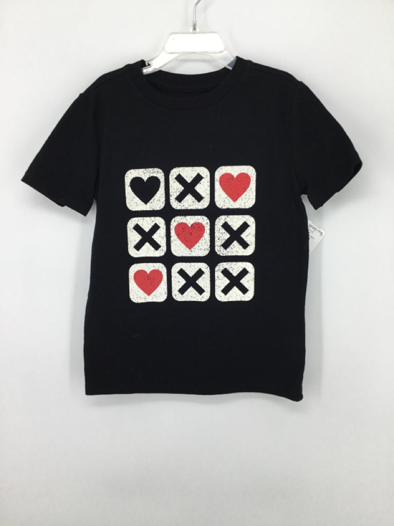 Cat & Jack Child Size 6 Black Valentine's Day T-Shirt
