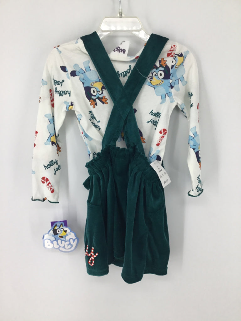 Bluey Child Size 3 Green Christmas Dress