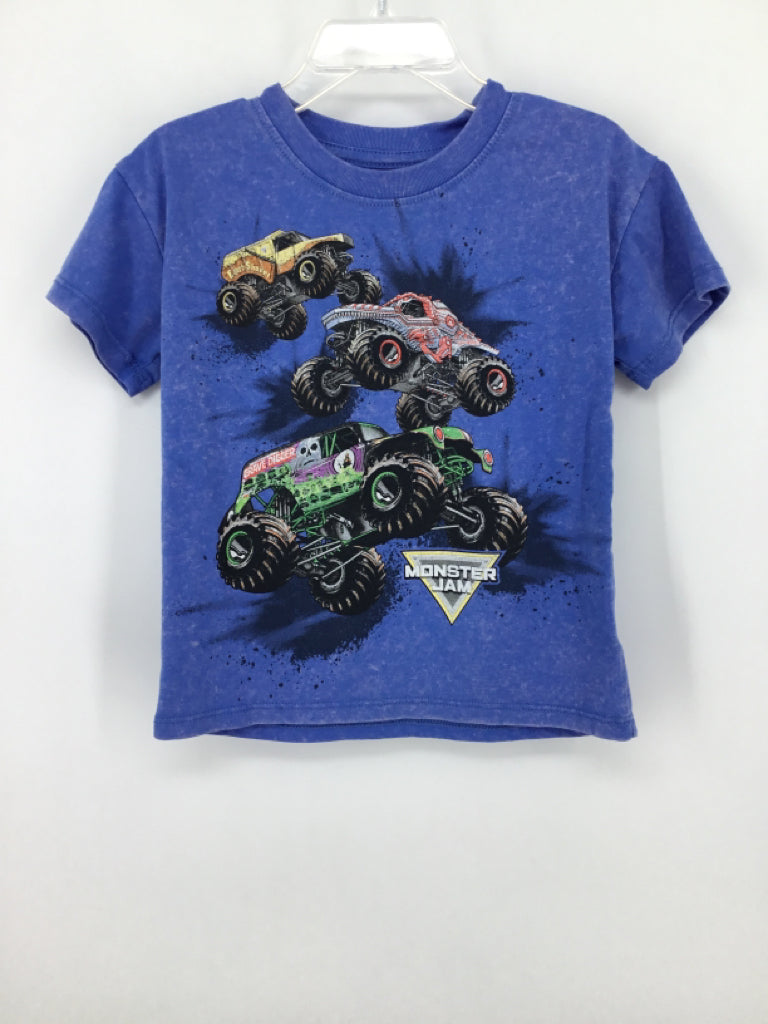 Monster Jam Child Size 3 Blue screen printed T-shirt - boys