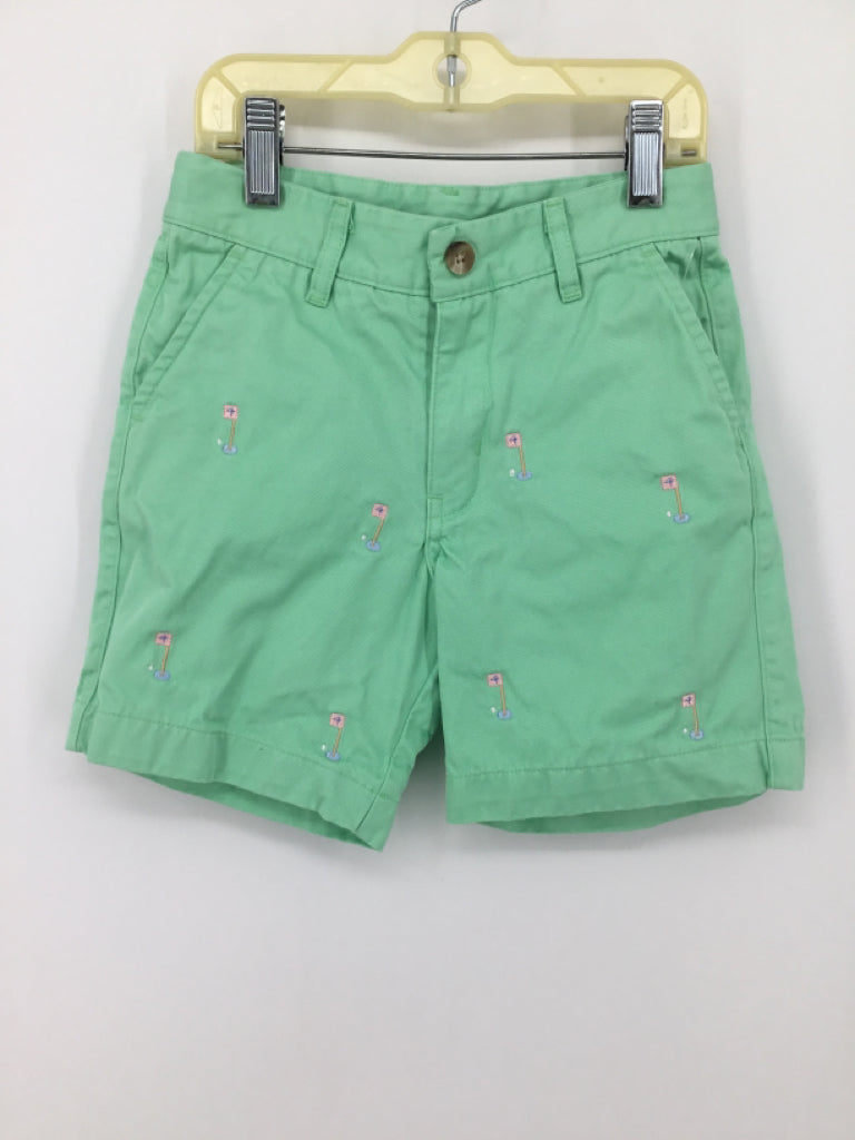 The Beaufort Bonnet Co Child Size 7 Green Embroidered Shorts - boys