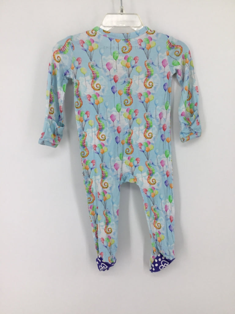 Little Bum Bums Child Size 3-6 Months Blue Sleepers