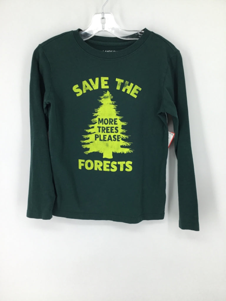 Lands' End Child Size 8 Green screen printed T-shirt - boys