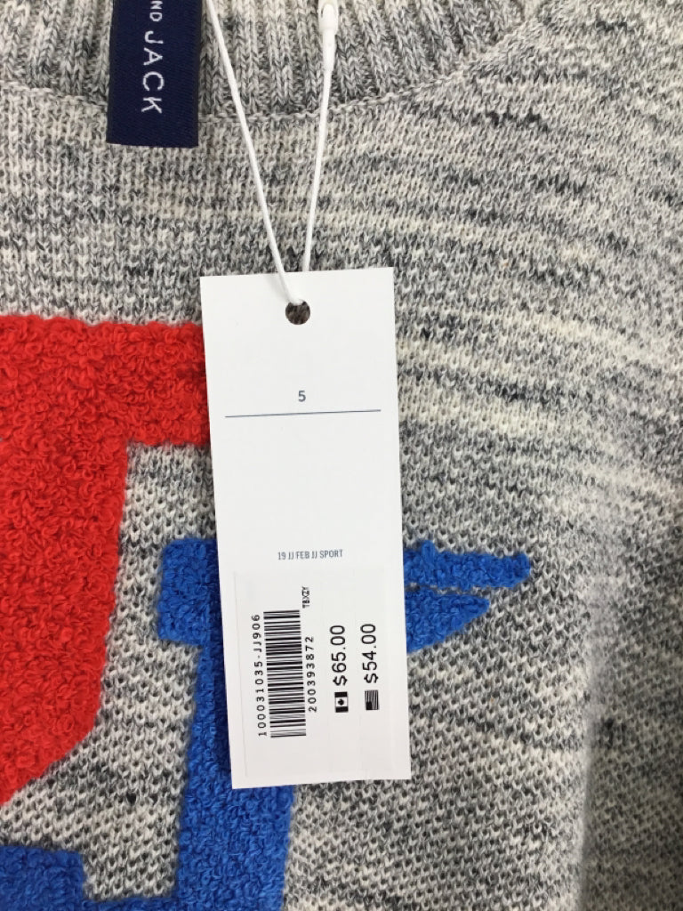 Janie and Jack Child Size 5 Gray Embellished Sweater - boys