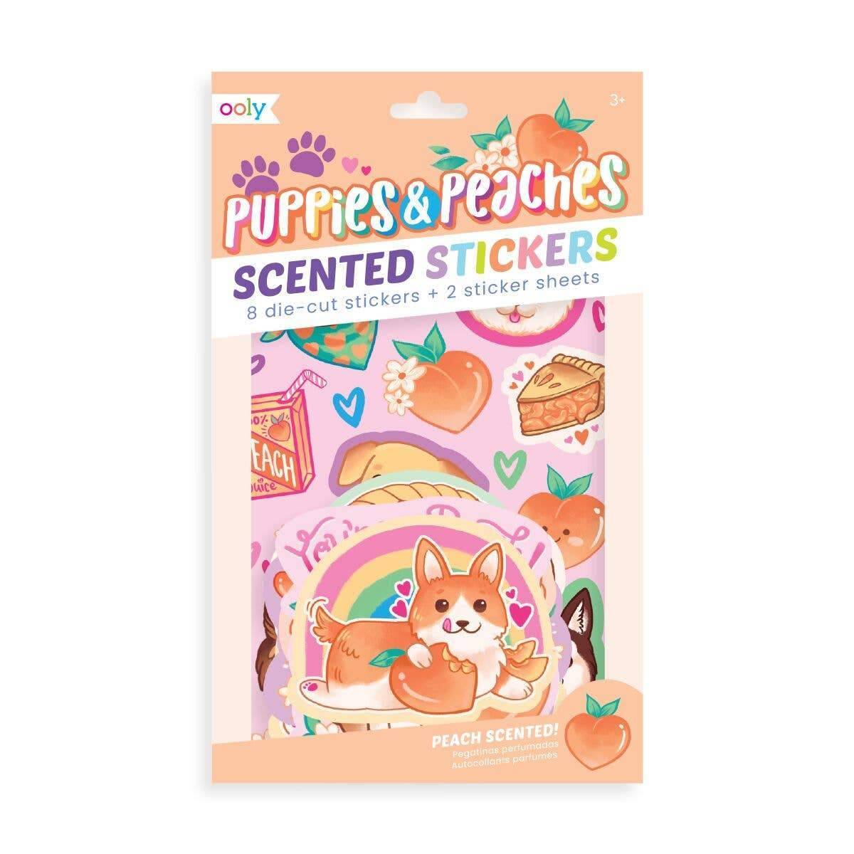 Ooly - Puppies and Peaches Scented Scratch Stickers
