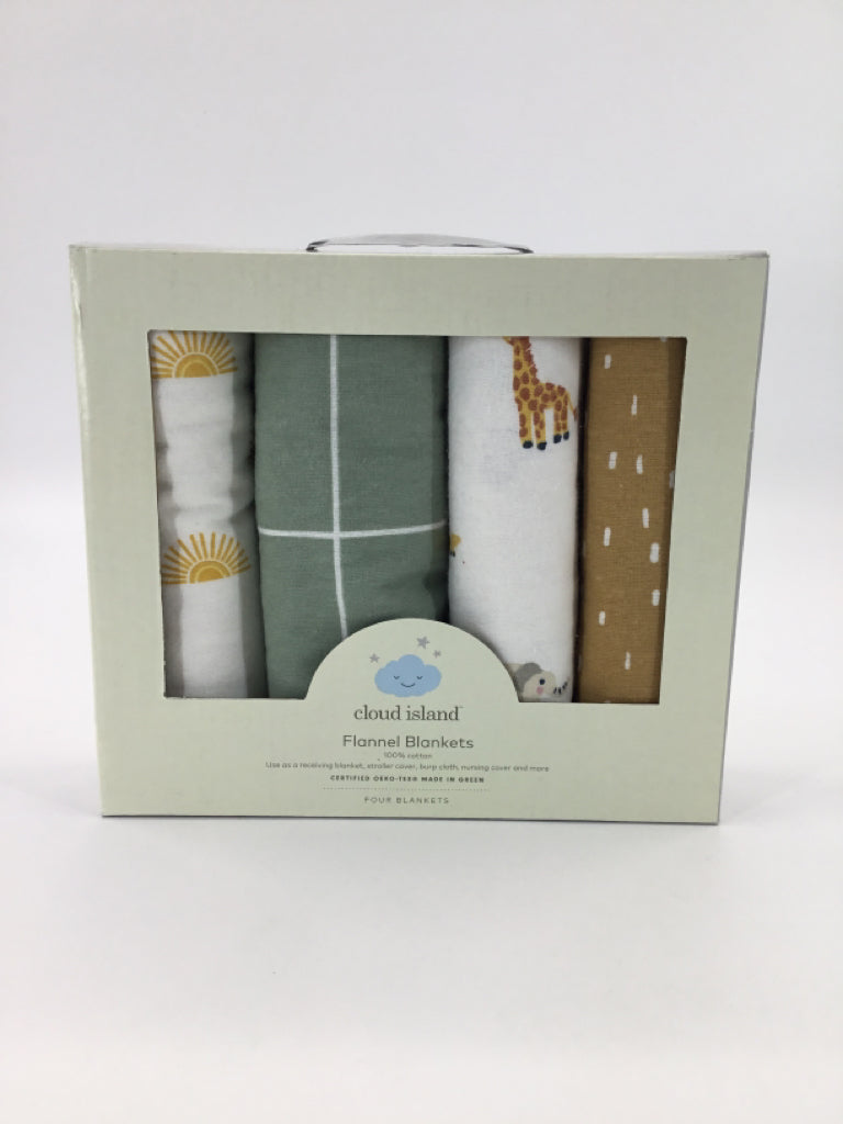 cloud island Flannel Blankets - 4 pk