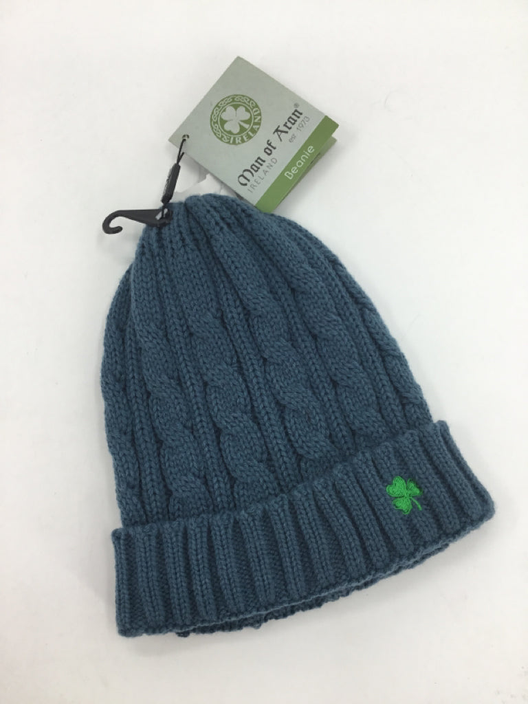 Man of Aran Child Size 12 Months Teal Knit Hats - boys
