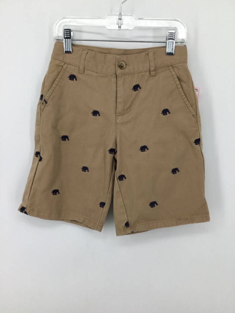 Janie and Jack Child Size 7 Tan Embroidered Shorts - boys