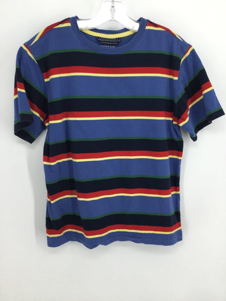 Lands' End Child Size 10 Blue Stripe T-shirt - boys