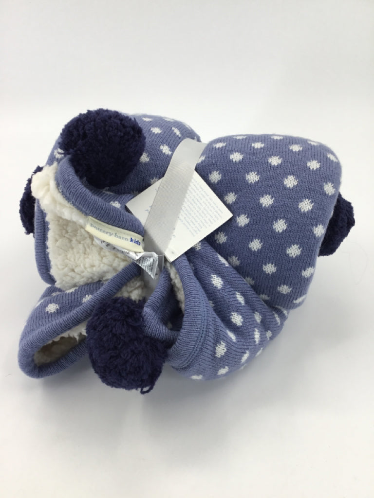 Pottery Barn Kids Blue Dot Knit Sherpa Blanket