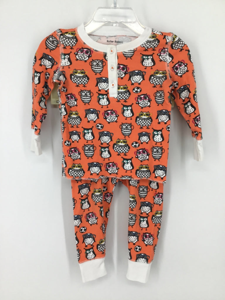 Roller Rabbit Child Size 12-18 Months Orange Owl Pajamas - boys