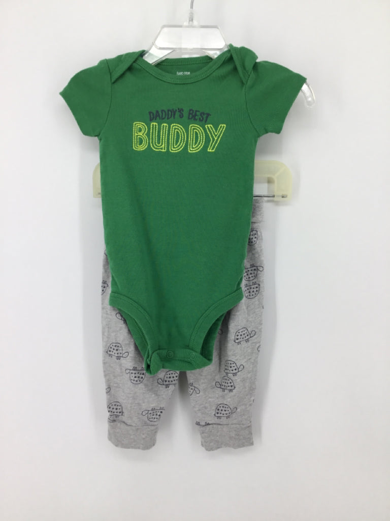 Just One You Made by Carters Child Size 6 Months Green Embroidered Outfit - boys