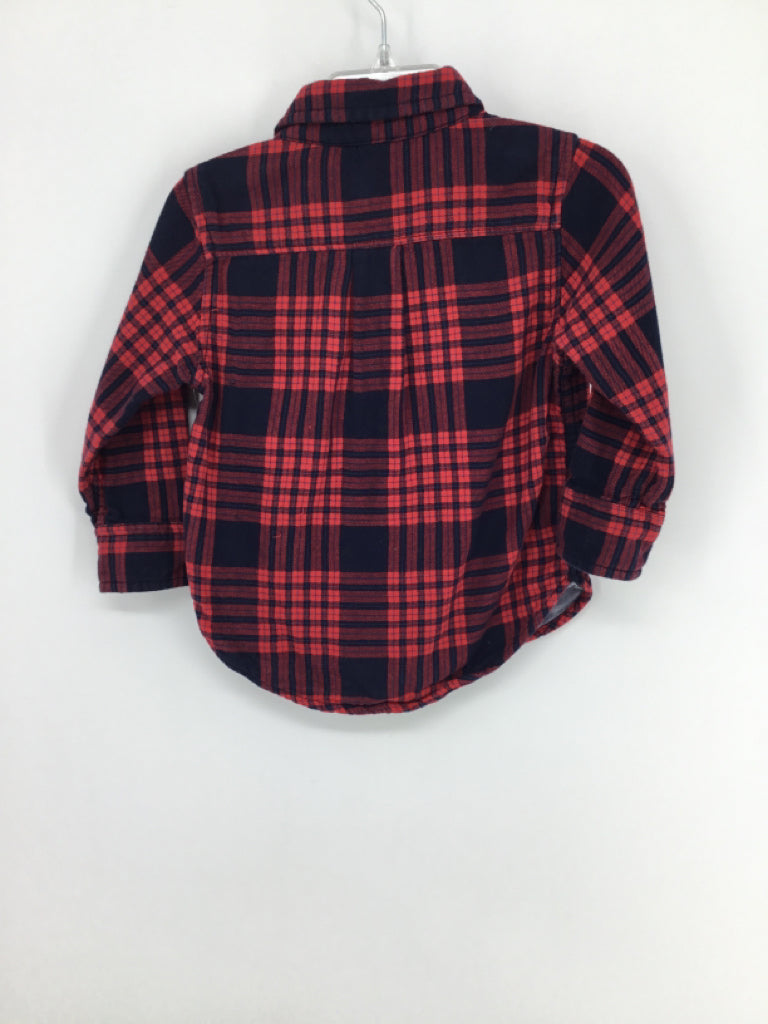 Baby Gap Child Size 12-18 Months Red Plaid Shirt - boys