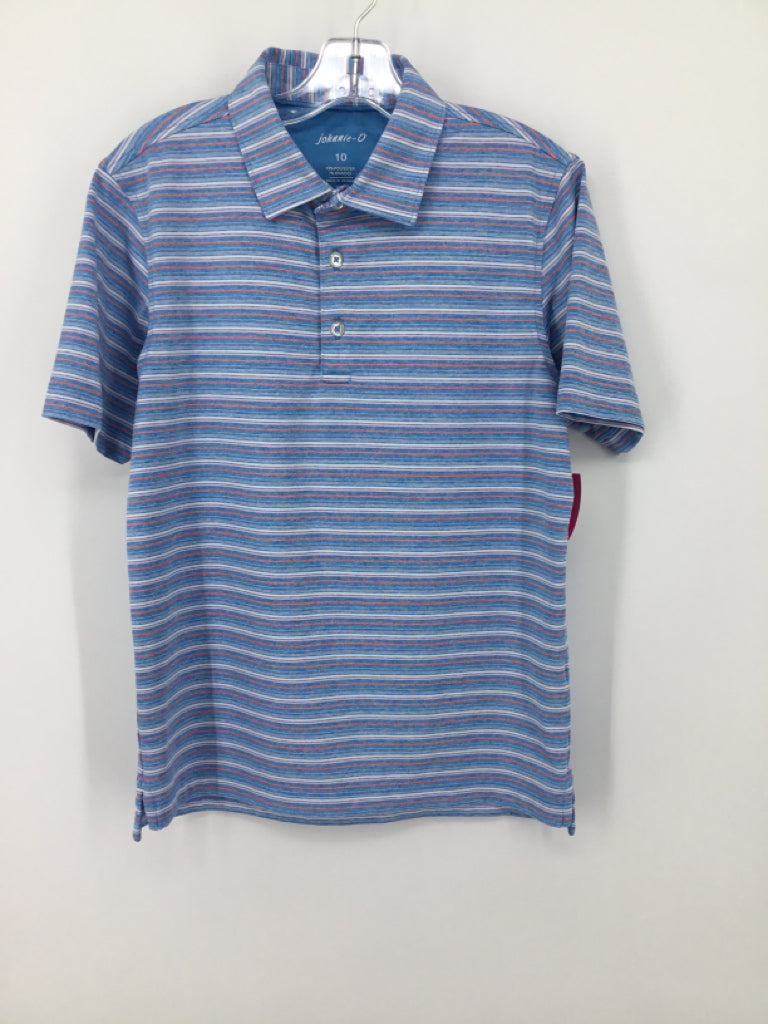 Johnnie-O Child Size 10 Blue Stripe Shirt - boys