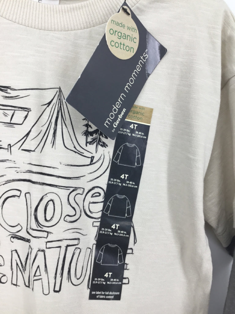 Modern Moments Child Size 4 Tan screen printed T-shirt - boys