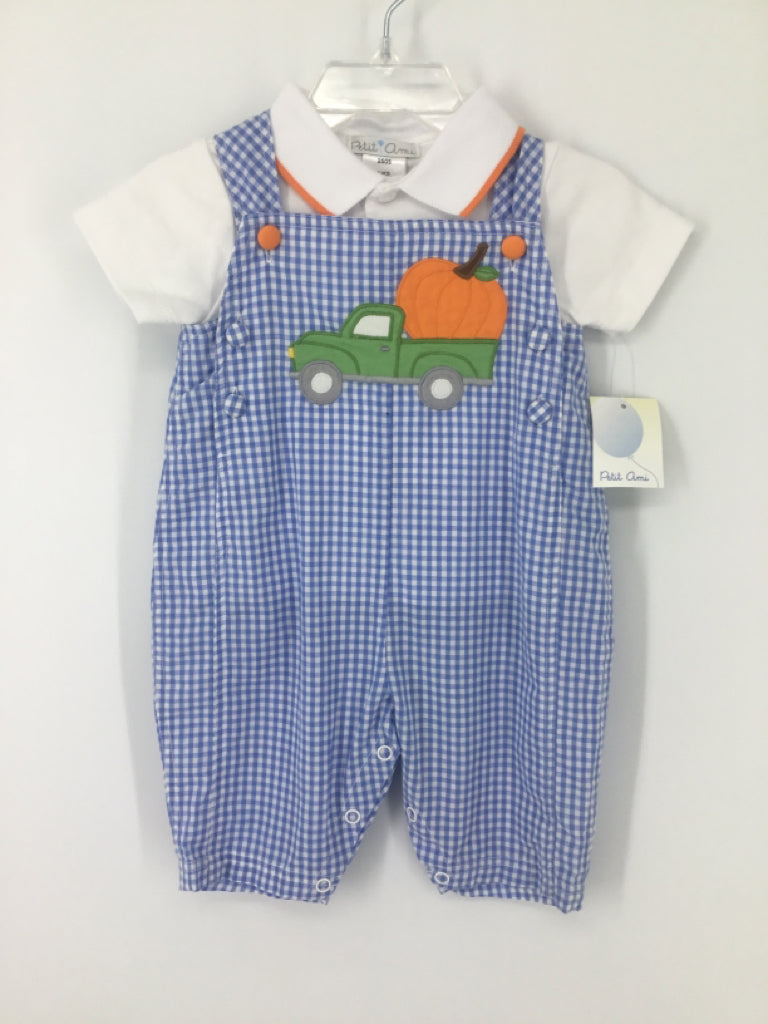 Petit Ami Child Size 3 Months Blue Thanksgiving Outfit