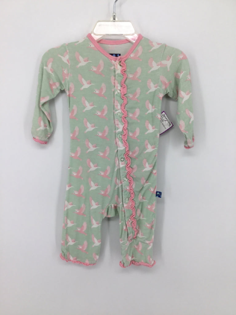 Kickee Pants Child Size 0-3 Months Green Pajamas - girls