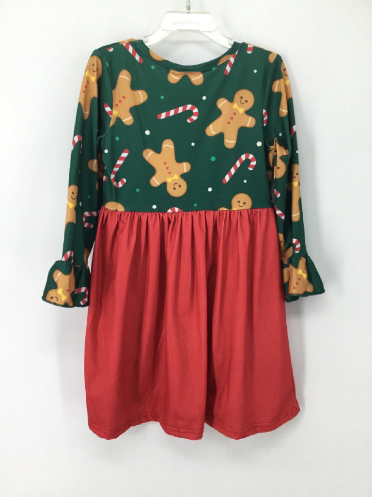 brandless Child Size 4 Green Christmas Dress