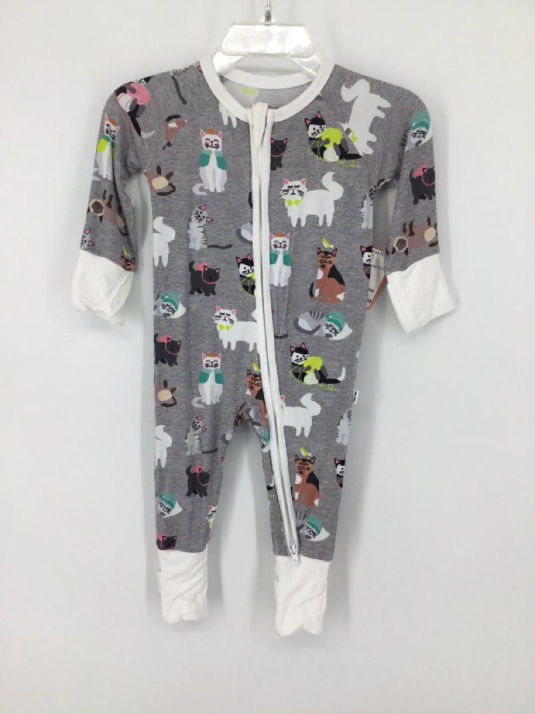 Little Sleepies Child Size 0-3 Months Gray Print Pajamas - boys