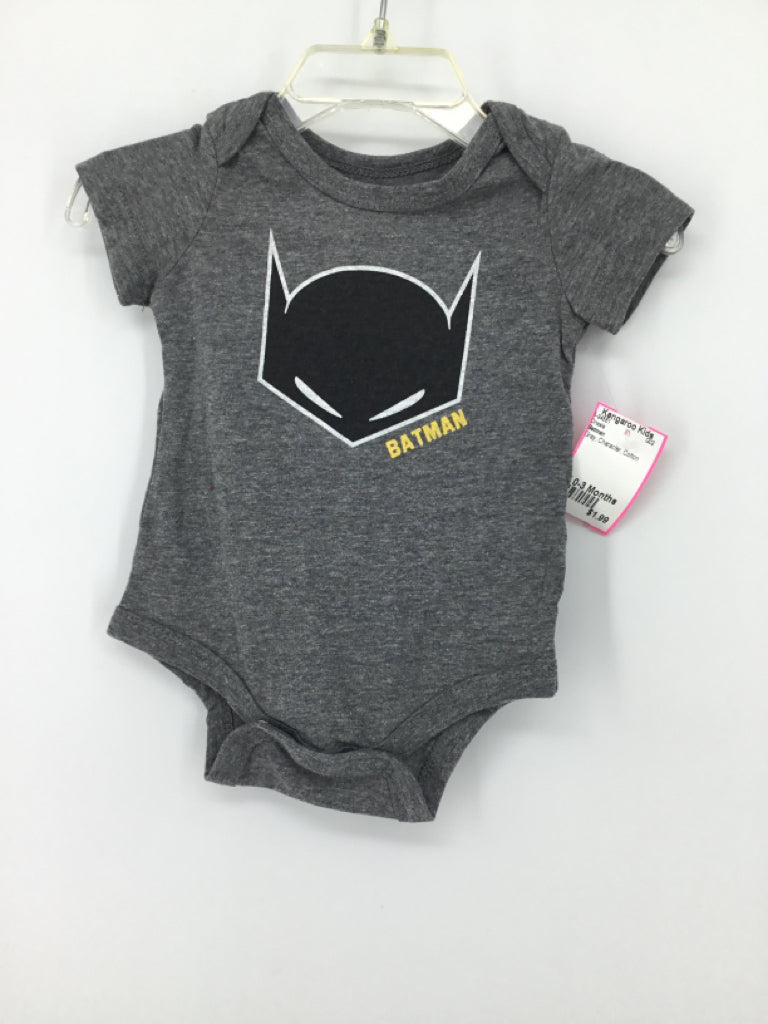 Batman Child Size 0-3 Months Gray Onesie