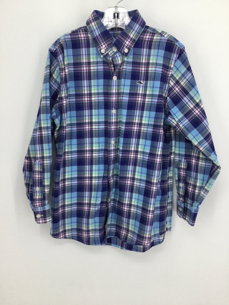 vineyard vines Child Size 6 Blue Plaid Shirt - boys