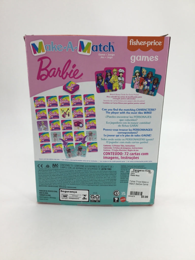 Fisher Price Make a Match Barbie Game