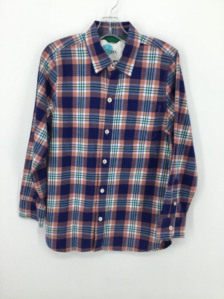 Boden Child Size 9 Blue Plaid Shirt - boys