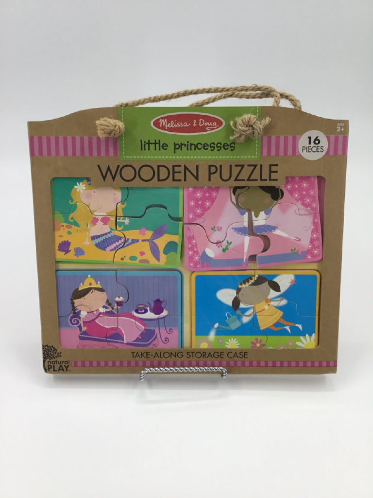 Melissa & Doug Little Princesses Wooden Puzzle Take Along Storage Case
