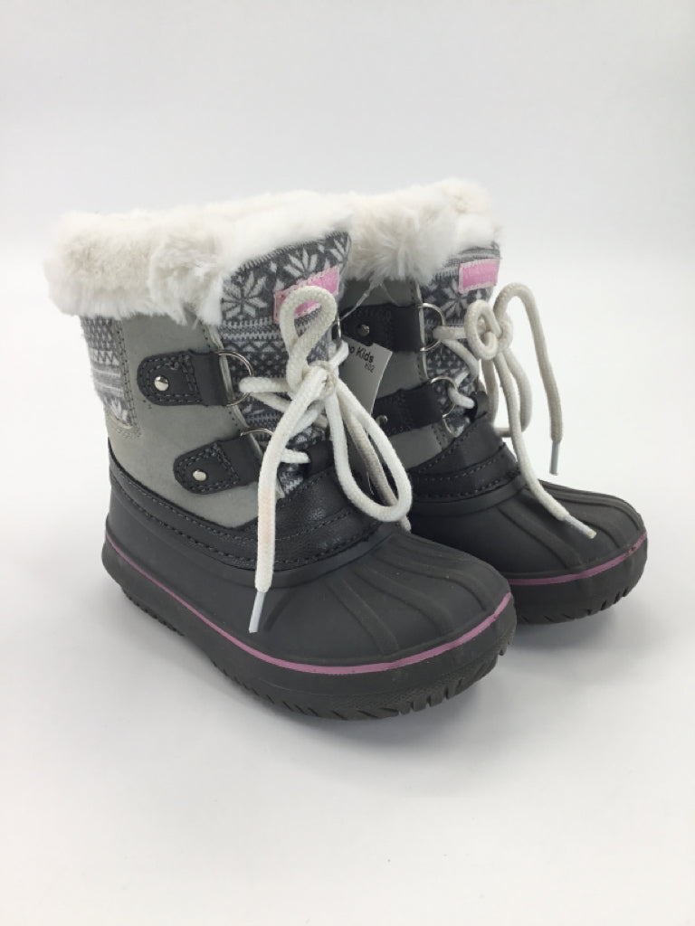 London Fog Child Size 8 Toddler Gray Rain/Snow Boots