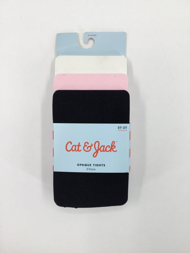 Cat & Jack Child Size 2 Black Tights - girls