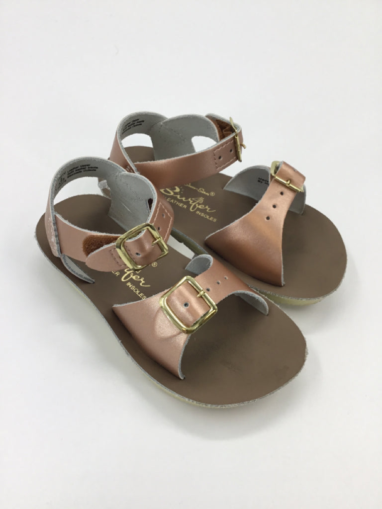 Sun San Child Size 8 Toddler Rose Gold Sandals/Flip Flops