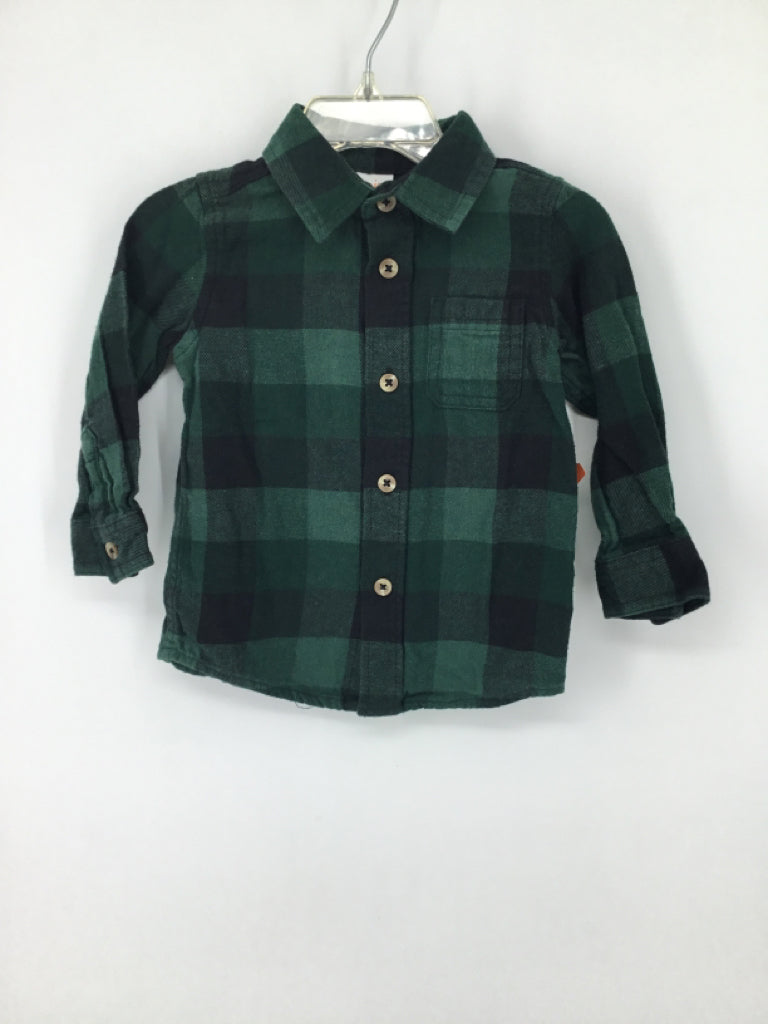 jumping beans Child Size 18 Months Green Plaid Shirt - boys
