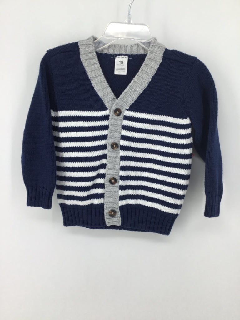 Carter's Child Size 18 Months Natural Stripe Sweater - boys