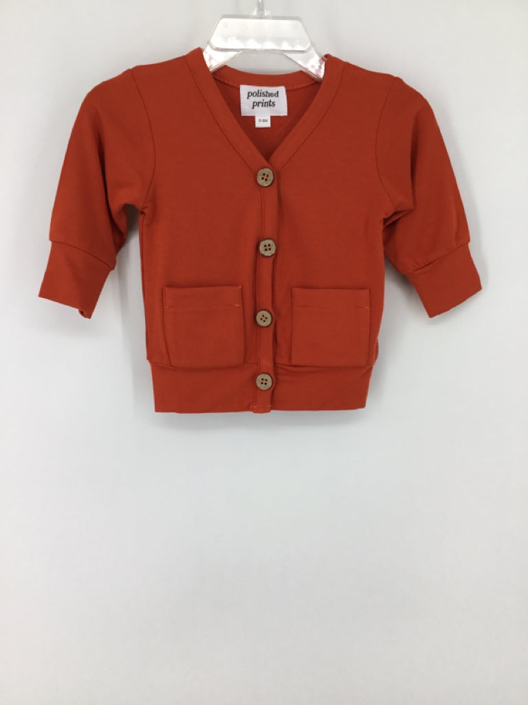 Polished Prints Child Size 0-3 Months Orange Solid Shirt - boys