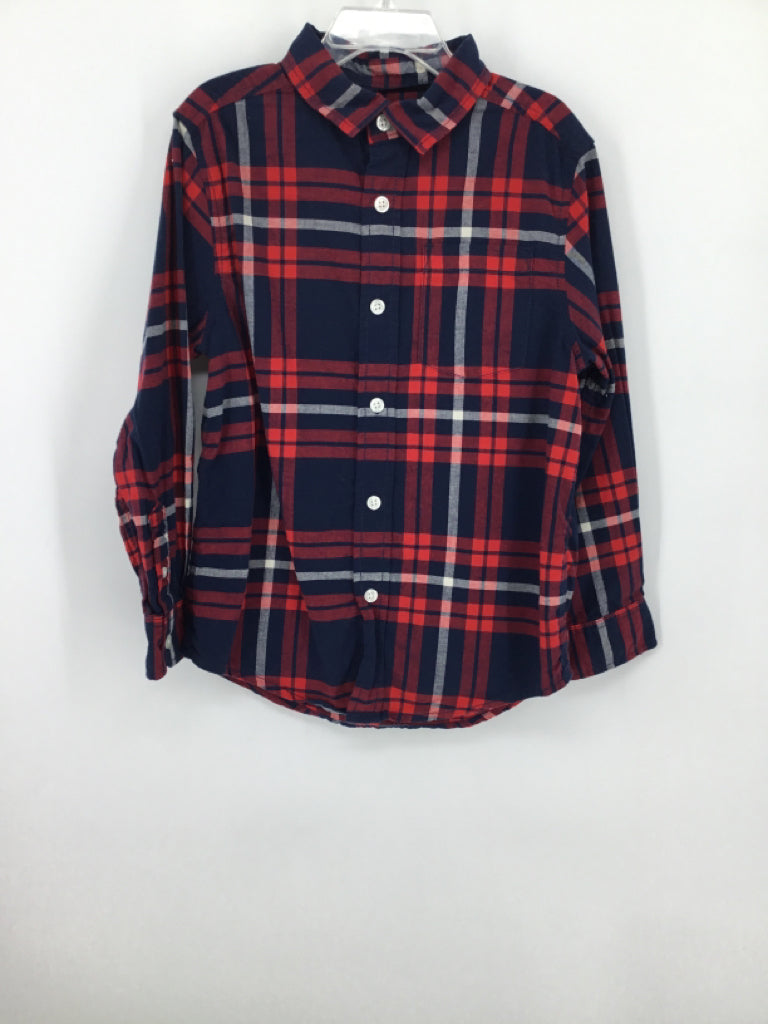 Cat & Jack Child Size 6 Navy Plaid Shirt - boys