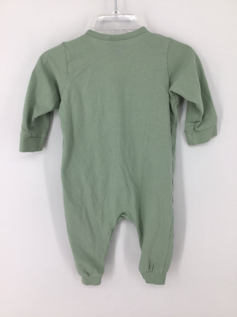 H & M Child Size 6 Months Green Solid Pajamas - boys