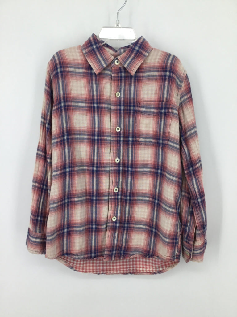 Gap Kids Child Size 6 Pink Plaid Shirt - boys