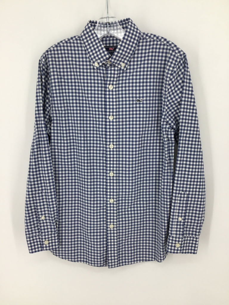 vineyard vines Child Size 12 Blue Gingham Shirt - boys