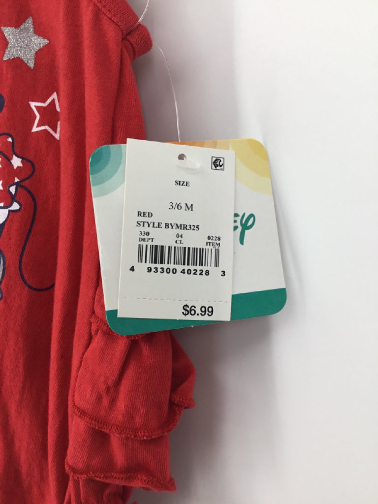 Disney Child Size 3-6 Months Red Stars & Stripes Outfit