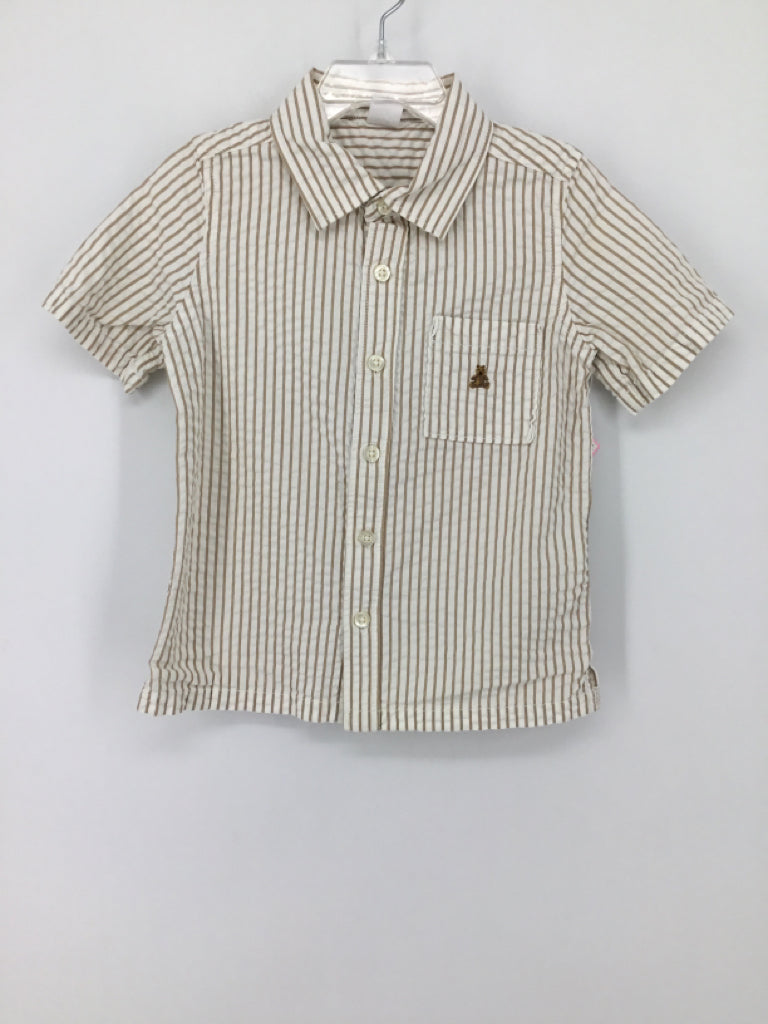 Baby Gap Child Size 4 Tan Stripe Shirt - boys